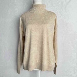 Women's Cream Turtleneck Sweater